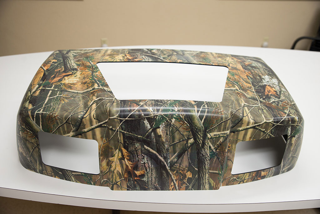 Distortion printing camo on ABS vacuum forming hood.