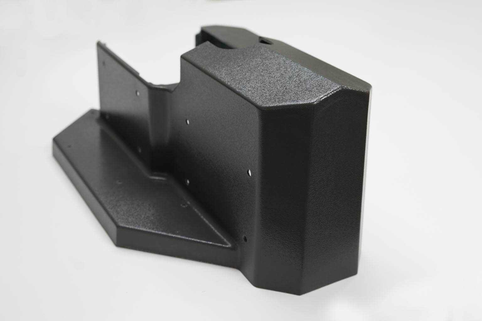 Textured ABS with fiberglass structure on the back for added durability.